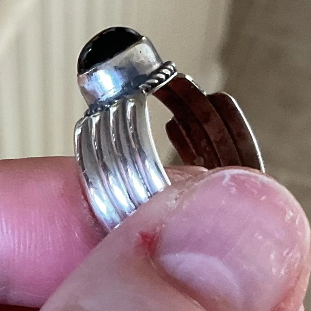 Sterling Silver 925 Black Onyx ring Size US 8.5